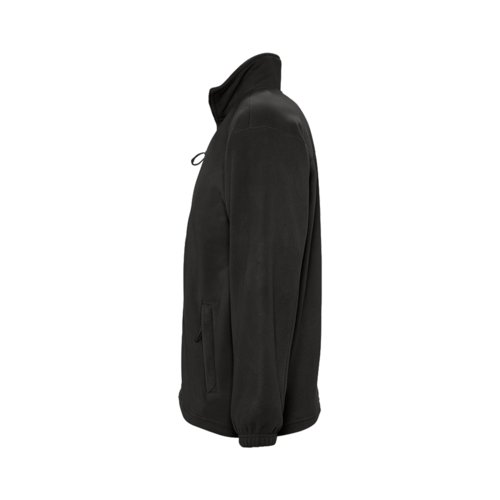 Veste en polaire noire en polyester avec fermeture clair et poches latrales.