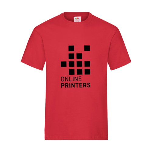 T-shirt rouge en coton pour hommes avec manches courtes.