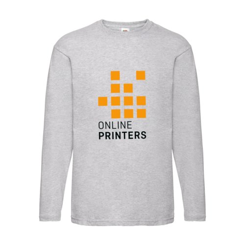 T-shirt  manches longues en coton gris chin pour homme.