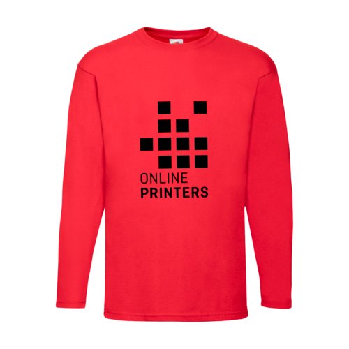 T-shirt rouge  manches longues en coton pour hommes.