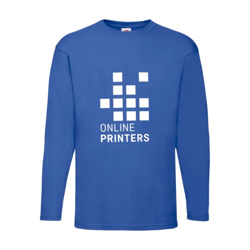 T-shirt  manches longues en coton bleu roi pour hommes.