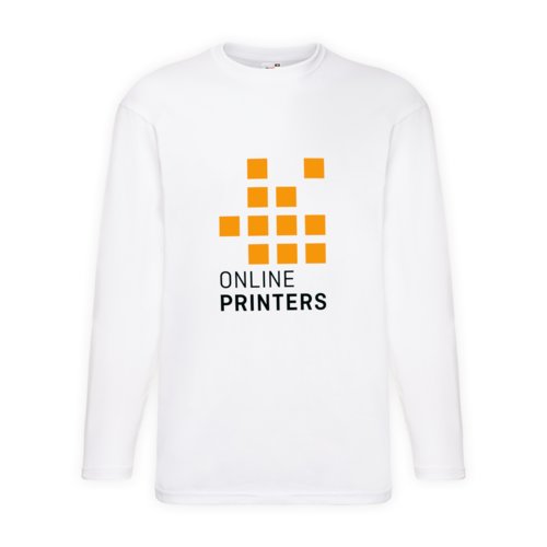 T-shirt blanc  manches longues en coton pour homme.