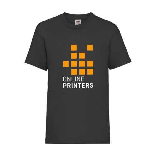 T-shirt noir en coton pour enfants avec manches courtes.
