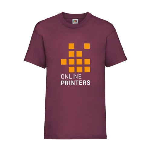 T-shirt bordeaux en coton pour enfants avec manches courtes.