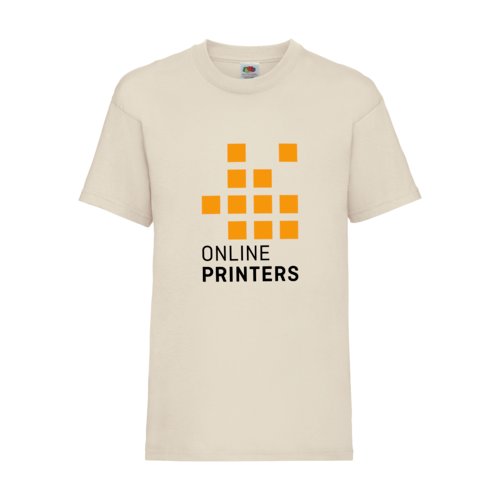 T-shirt beige en coton pour enfants avec manches courtes.