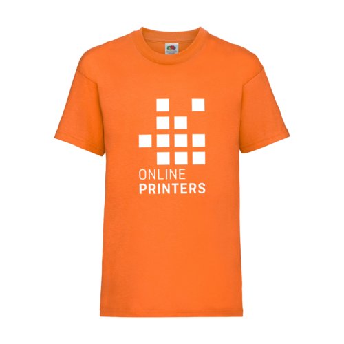 T-shirt orange en coton pour enfants avec manches courtes.