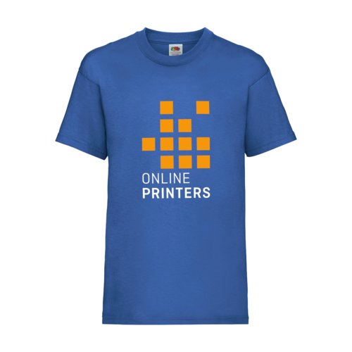 T-shirt en coton bleu roi pour enfants avec manches courtes.