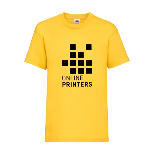 T-shirt jaune en coton pour enfants avec manches courtes.