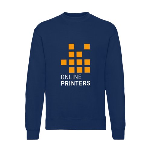Sweat-shirt marine en coton et polyester pour hommes.