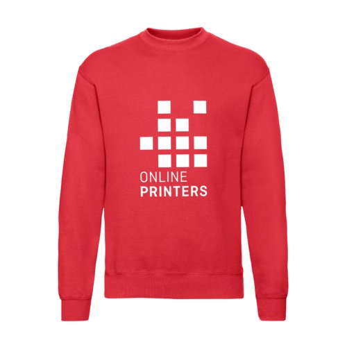 Sweat-shirt rouge en mlange de coton pour hommes avec manches longues.
