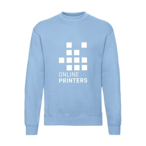 Sweat-shirt bleu ciel en mlange de coton pour hommes avec manches longues.
