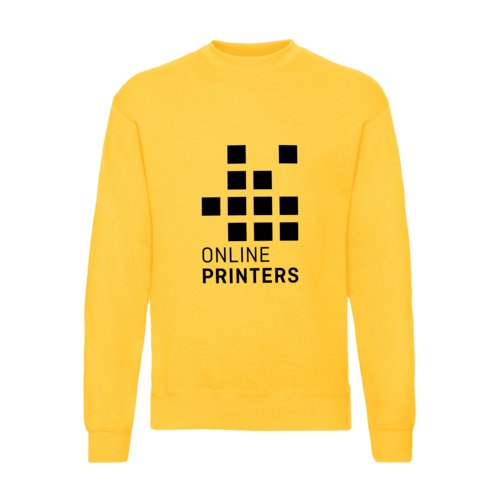 Sweat-shirt jaune en coton mlang pour hommes.