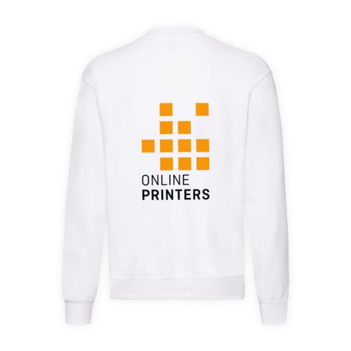 Sweat-shirt blanc en mlange de coton pour hommes avec manches longues.