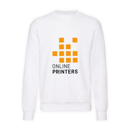 Sweat-shirt blanc en mlange de coton pour homme avec manches longues.