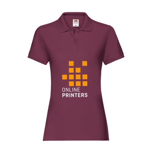 Polo bordeaux pour femme en coton avec courte patte boutonne.