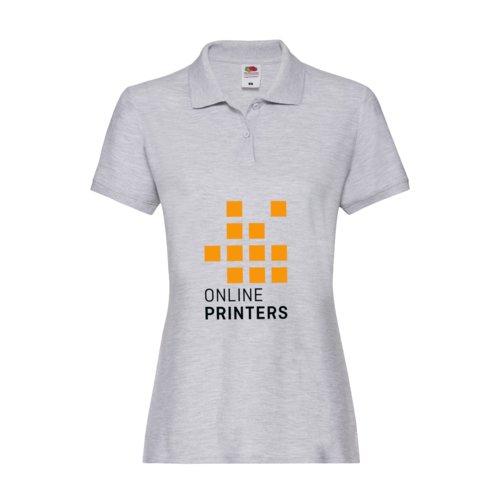 Polo en coton chin gris pour femme avec courte patte boutonne.