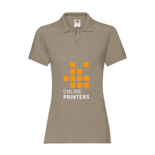 Polo en coton kaki pour femmes avec manches courtes.