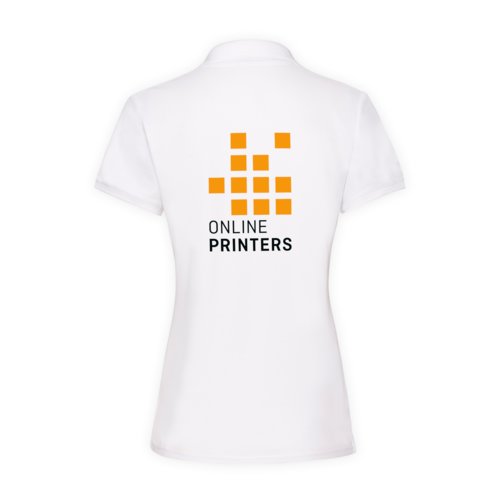 Polo blanc en coton pour femmes avec manches courtes.