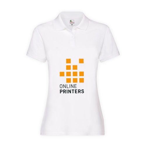 Polo blanc en coton pour femmes avec manches courtes et col.