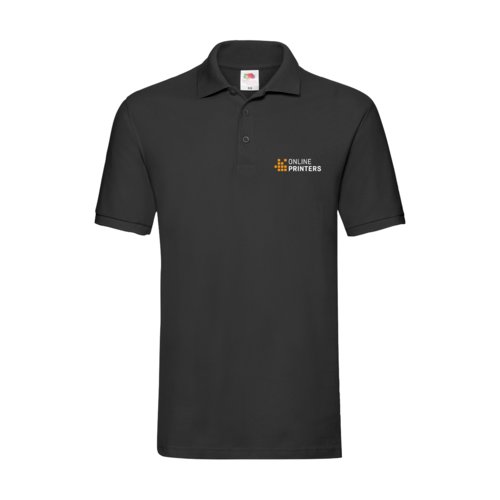 Polo noir en coton pour hommes avec courte patte de boutonnage.