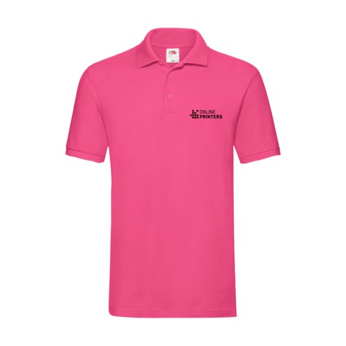 Polo en coton fuchsia pour homme avec une courte patte boutonne.