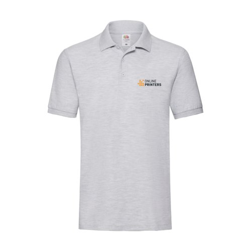 Polo en coton gris chin pour homme avec courte patte de boutonnage.