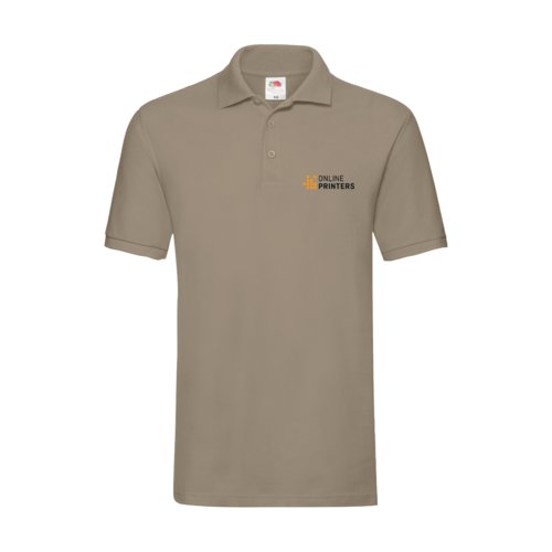 Polo en coton kaki pour homme avec patte de boutonnage.