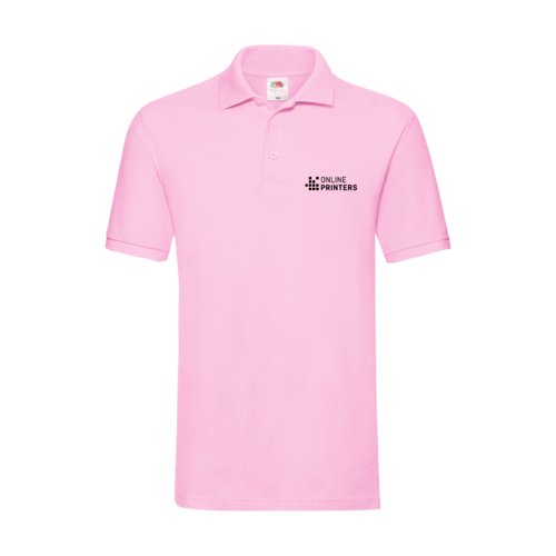 Polo en coton rose clair pour hommes avec courte patte de boutonnage.