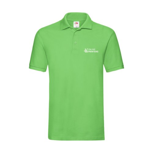 Polo en coton vert pomme pour hommes avec courte patte de boutonnage.