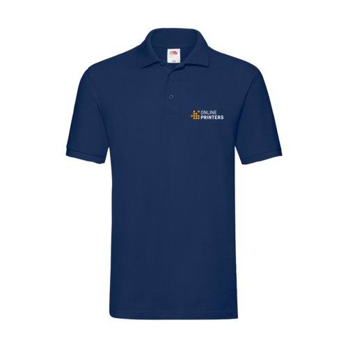 Polo en coton bleu marine pour homme avec courte patte de boutonnage.