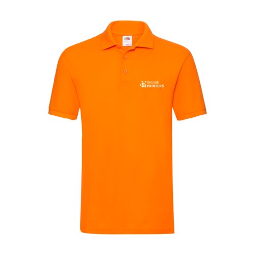 Polo orange en coton pour homme avec courte patte boutonne.