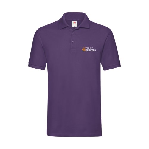 Polo violet en coton pour homme avec une courte patte de boutonnage.