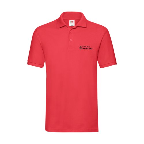 Polo rouge en coton pour hommes avec courte patte boutonne.