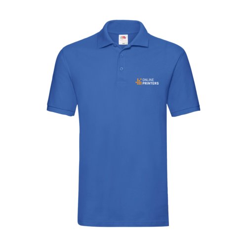 Polo en coton bleu roi pour hommes avec courte patte de boutonnage.