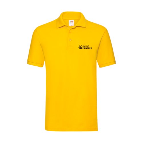 Polo homme jaune en coton avec courte patte boutonne.