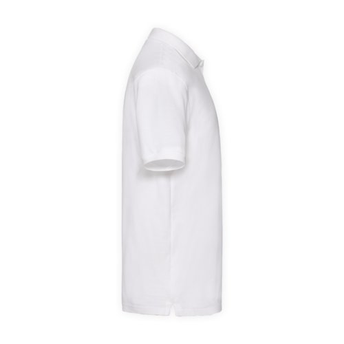 Polo blanc en coton pour homme avec courte patte boutonne.