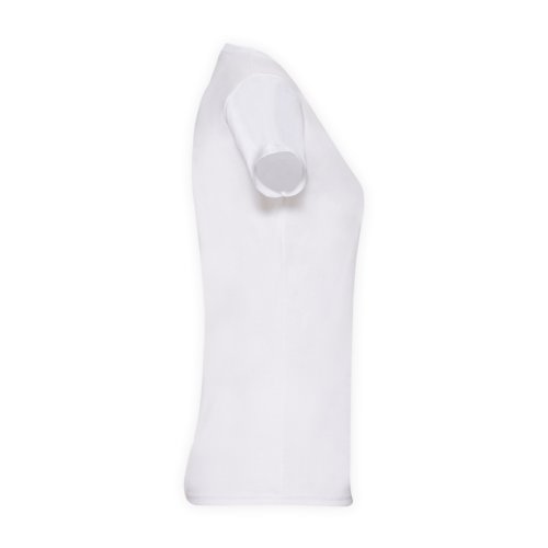 T-shirt blanc en coton pour femmes avec manches courtes.