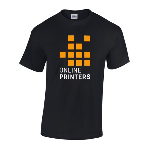 T-shirt noir en coton pour hommes avec manches courtes.