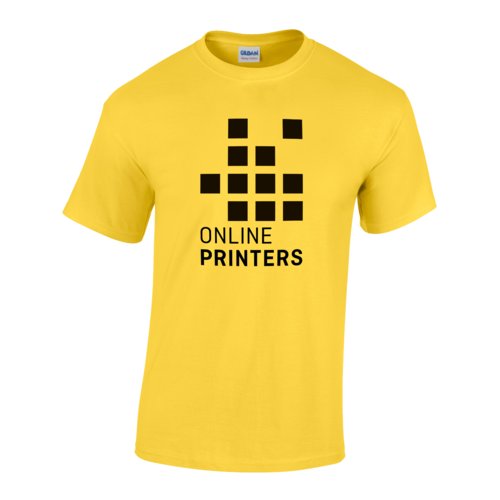 T-shirt jaune en coton avec manches courtes.