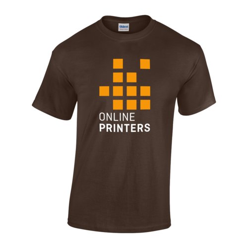 T-shirt en coton marron fonc pour homme  manches courtes.