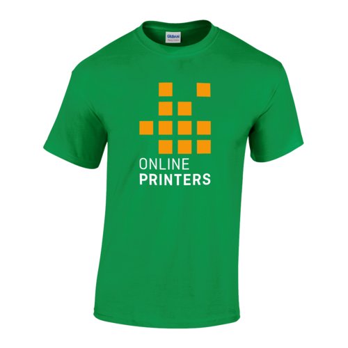 T-shirt vert en coton avec manches courtes et col rond.