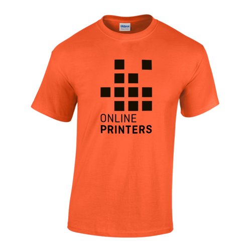 T-shirt orange en coton pour homme avec manches courtes.