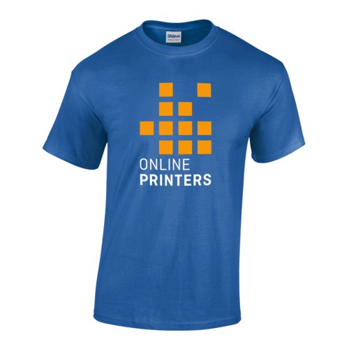 T-shirt en coton bleu roi avec manches courtes.