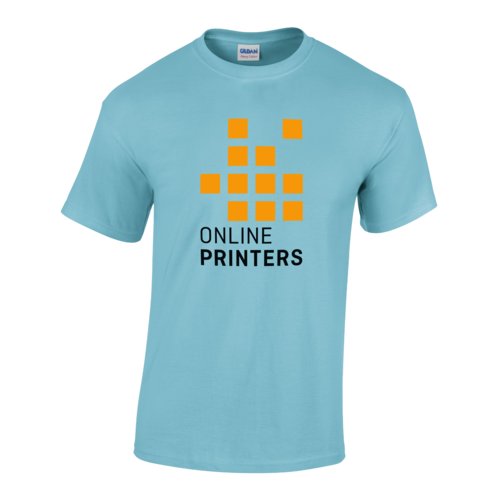 T-shirt en coton bleu ciel pour hommes avec manches courtes.