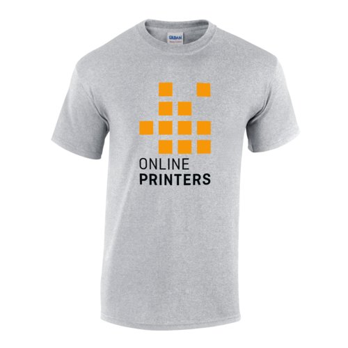 T-shirt gris en coton avec manches courtes et col rond.