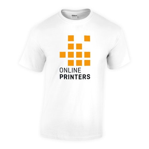 T-shirt blanc en coton pour hommes avec manches courtes.