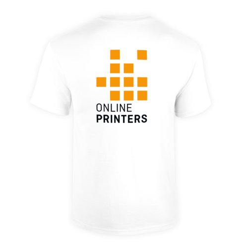 T-shirt blanc en coton pour hommes avec manches courtes.