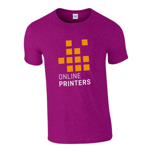T-shirt fuchsia en coton pour hommes avec manches courtes.