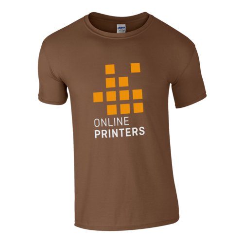 T-shirt marron en coton pour hommes avec manches courtes.
