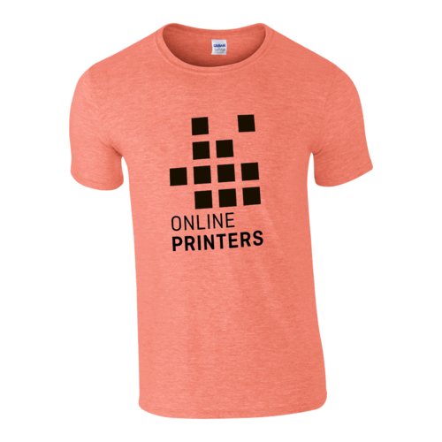 T-shirt orange en coton pour homme avec manches courtes.